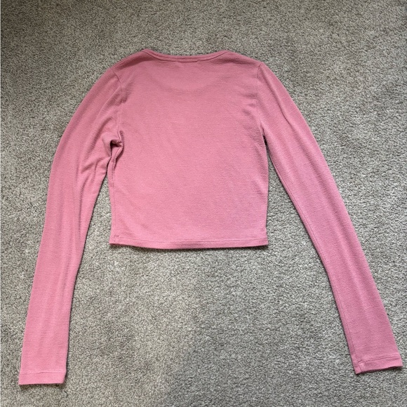 ARITZIA WILFRED FREE cropped Long Sleeve shirt women’s small pink - Picture 12 of 12